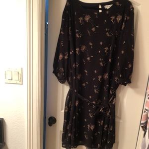 Ava & Viv Floral Print 3/4 Sleeve Dress